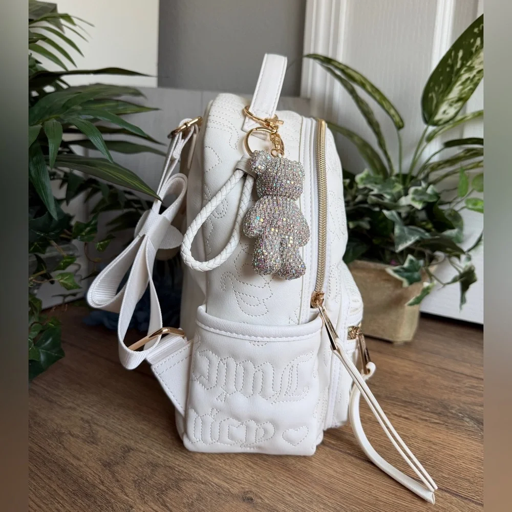 Juicy Couture Rosie Vegan Leather Angel White & Gold Mini Backpack